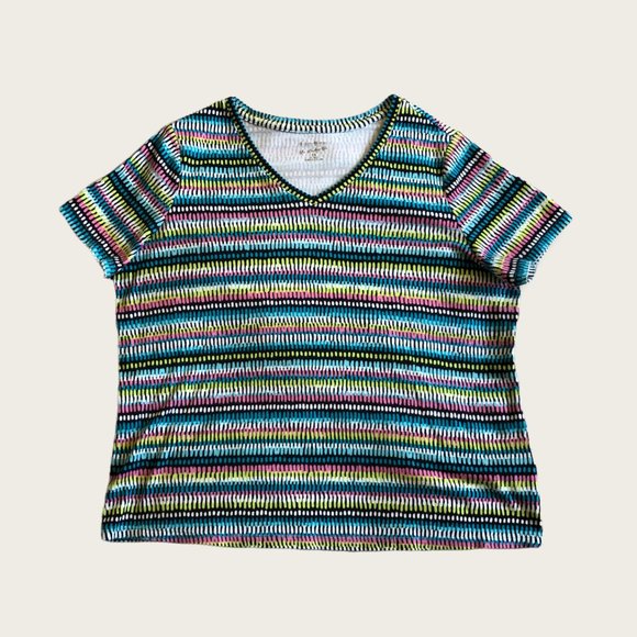 Studio Works Plus Size Cotton Colorful Print Tee size 1X - Picture 1 of 7